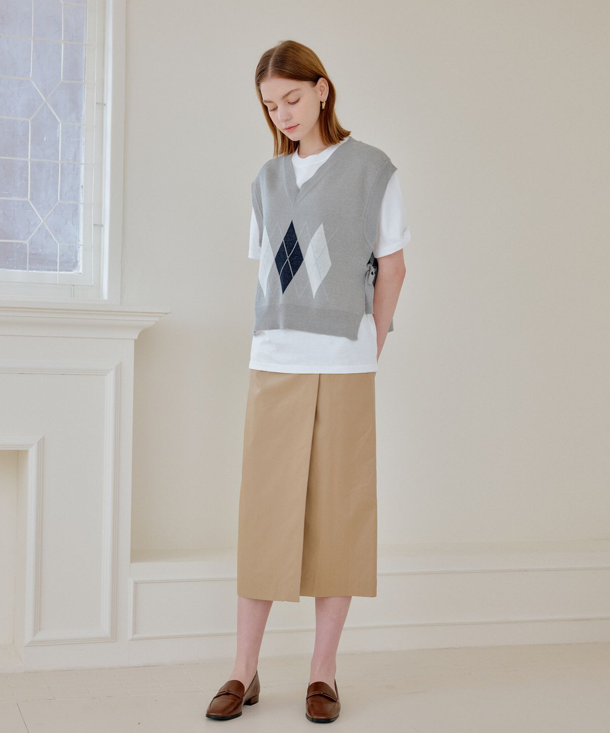 엽페(YUPPE) COTTON WRAP SKIRT_BEIGE