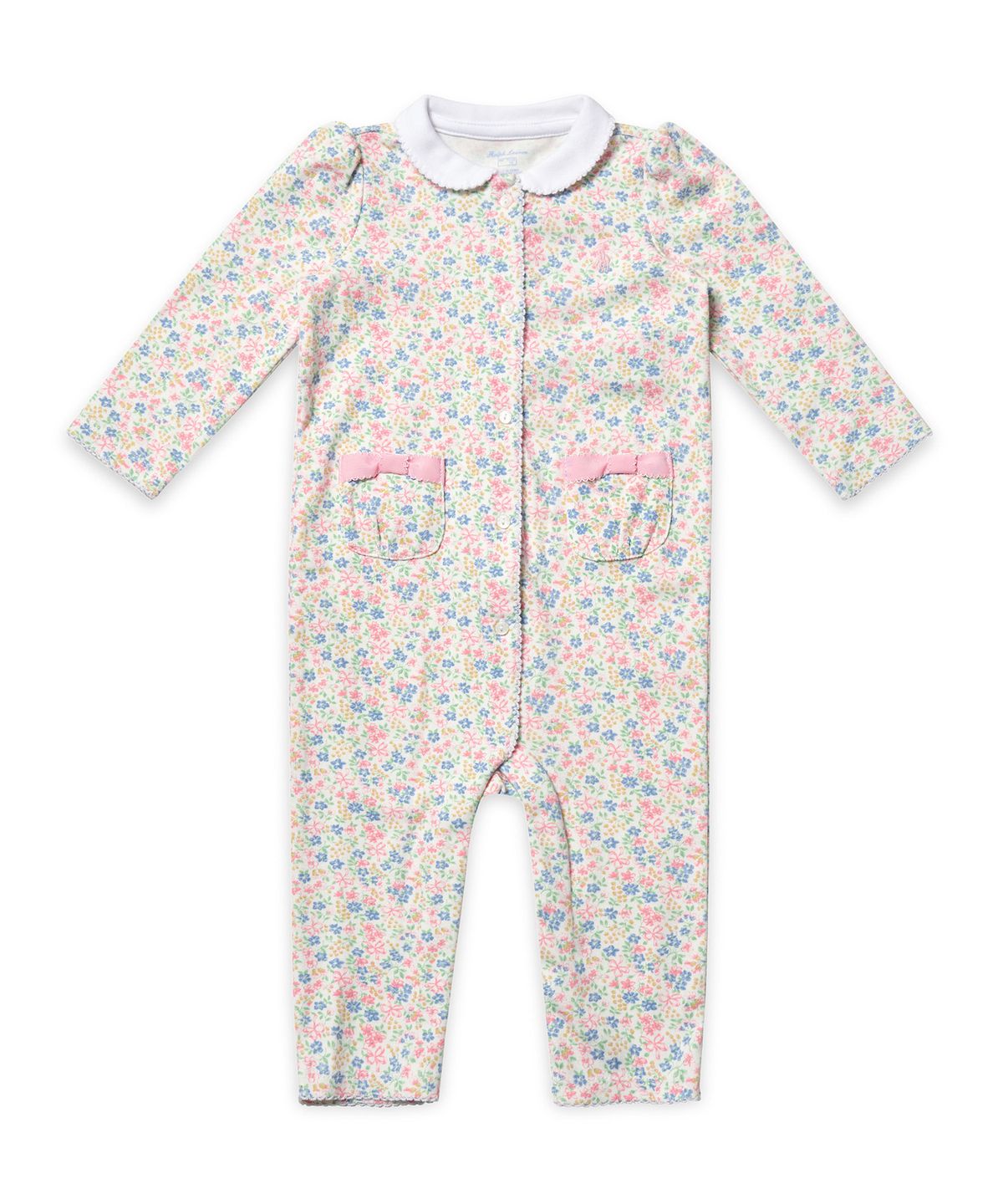 폴로 랄프 로렌 칠드런(POLO RALPH LAUREN CHILDREN) 베이비 여아 프린트 코튼 커버올 - 화이트