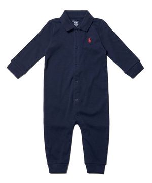 [적립금 5%] 베이비 남아 코튼 폴로 커버올 - 네이비