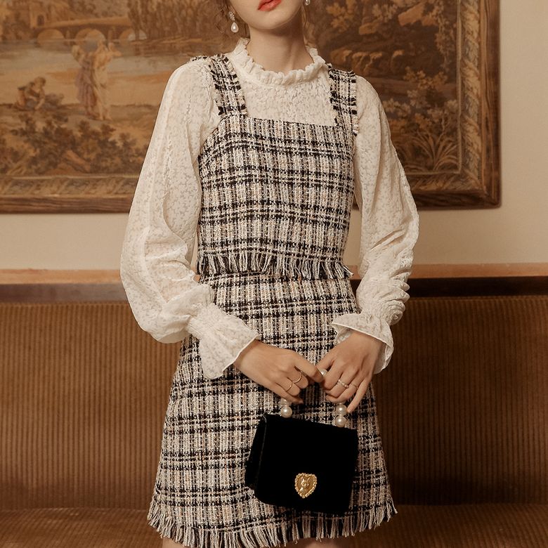 Drop tweed check two-piece
