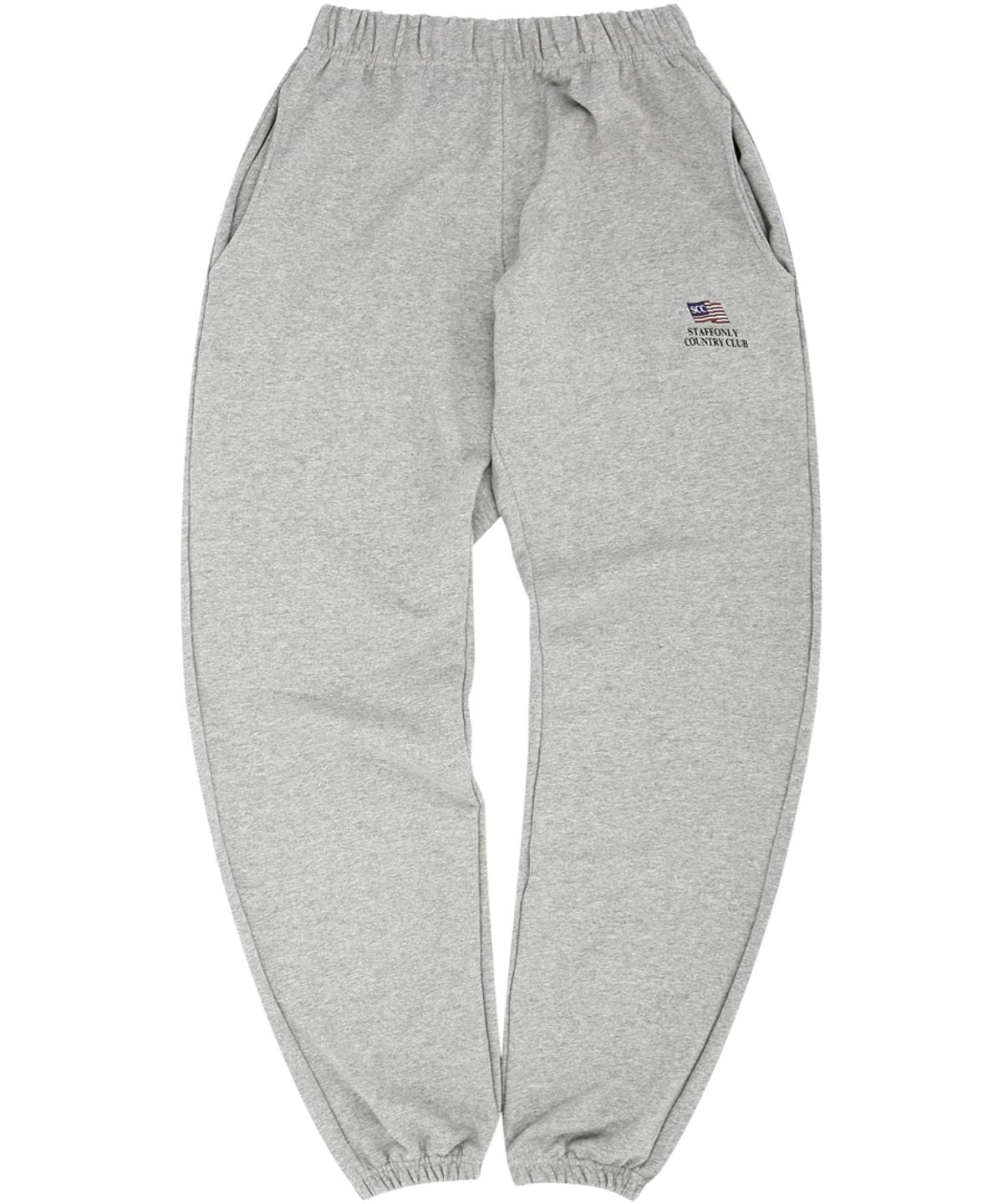 스텝온리(STAFFONLY) FLAG SWEATPANTS (MELANGE GREY)