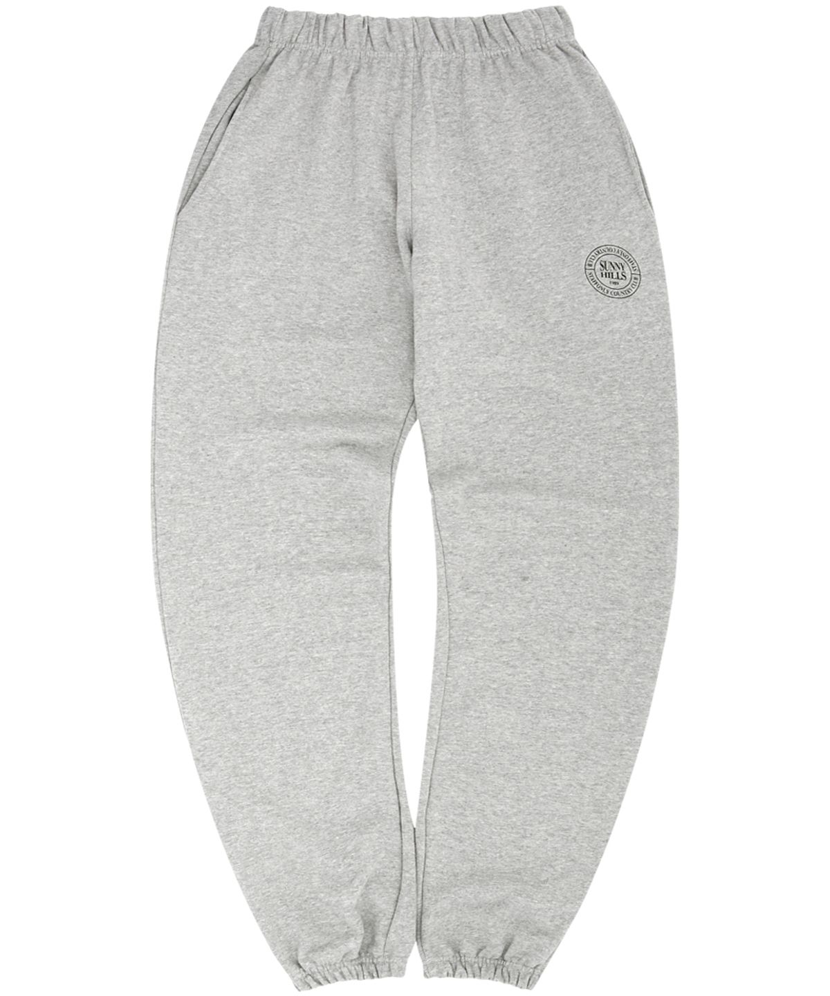 스텝온리(STAFFONLY) SUNNY HILLS LOGO SWEATPANTS (MELANGE GREY)