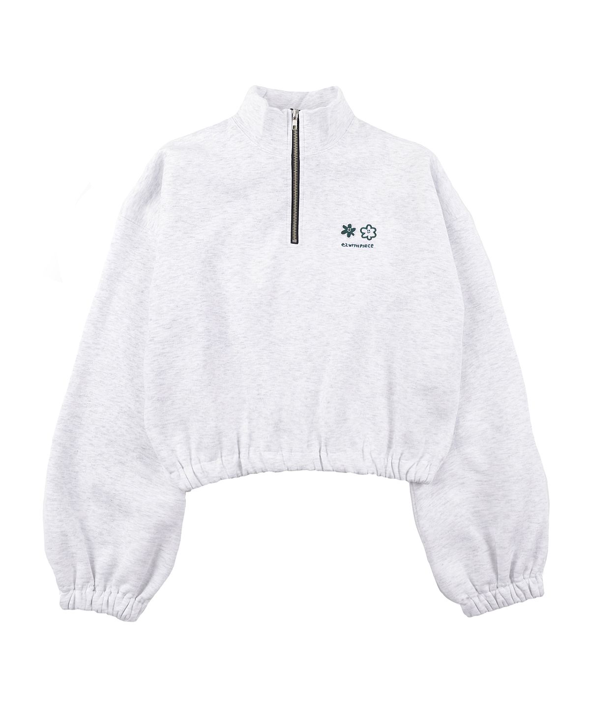 피스메이커(PIECE MAKER) SWEAT ANORAK CREW (WHITE MELANGE)