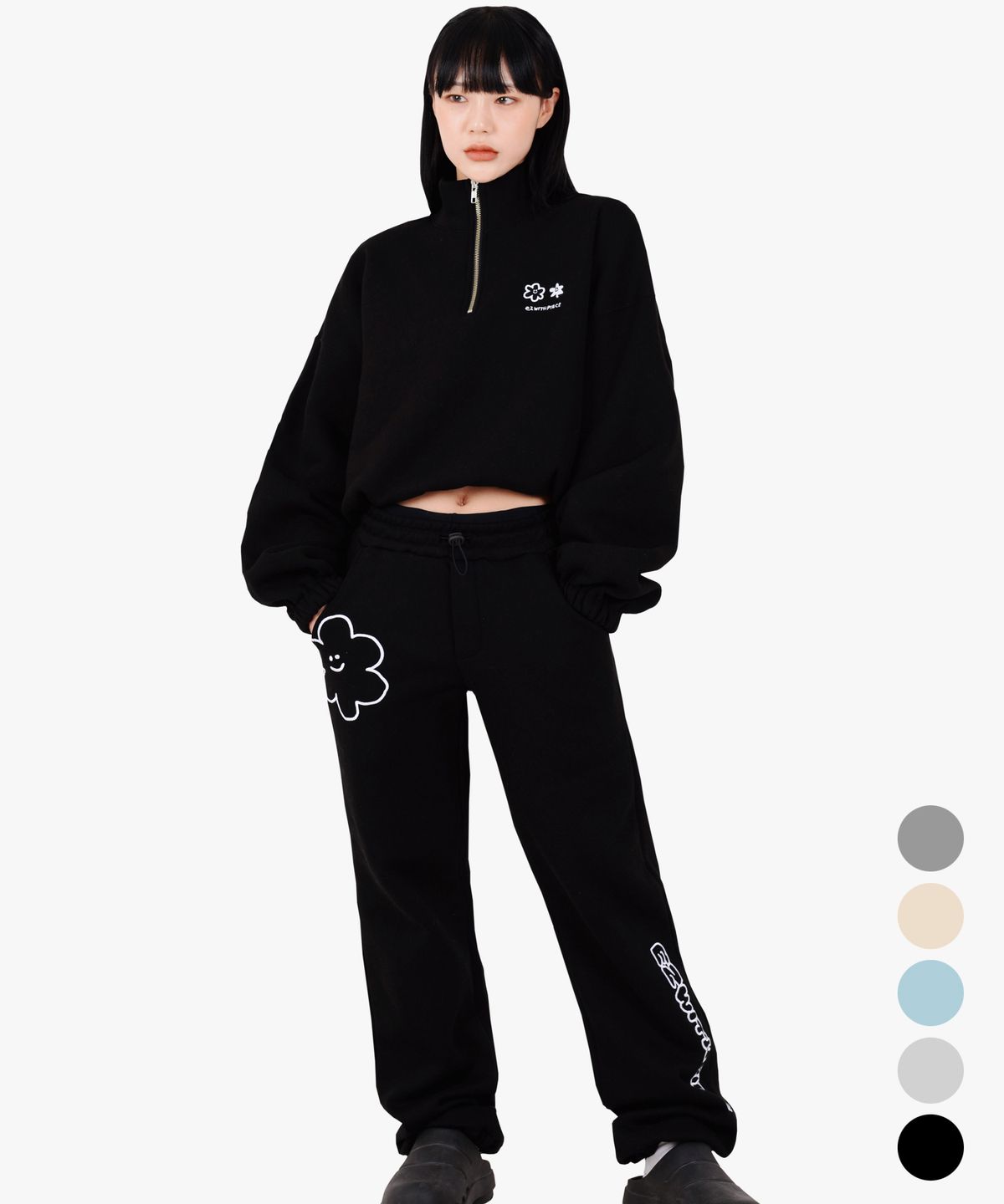 피스메이커(PIECE MAKER) ANORAK SWEAT PANTS SET UP (5COLORS)(쭈리/기모선택)