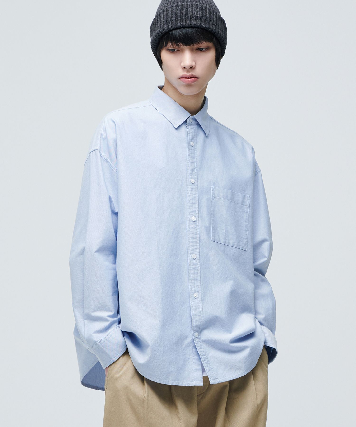 MUSINSA | MUSINSA STANDARD OVERSIZED OXFORD SHIRT [SKY BLUE]
