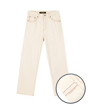 셀비지 워시드 와이드 데님 팬츠(Ecru)