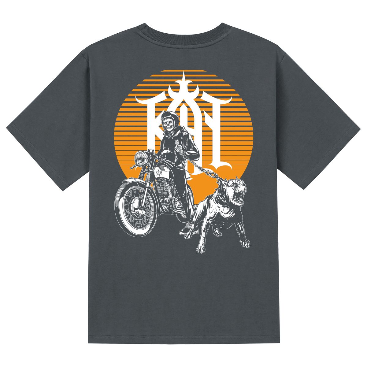 칸6312(KAN6312) KTG0156 칸커스텀 바이크 반팔티셔츠 - 그레이