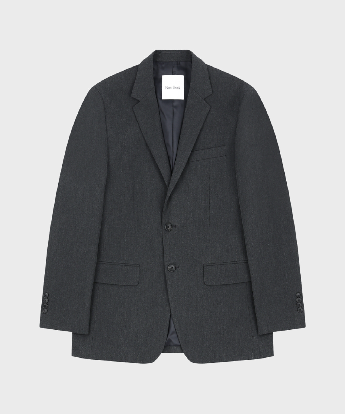 넌블랭크(NONBLANK) 스탠다드 핏 블레이저_CHARCOAL GREY