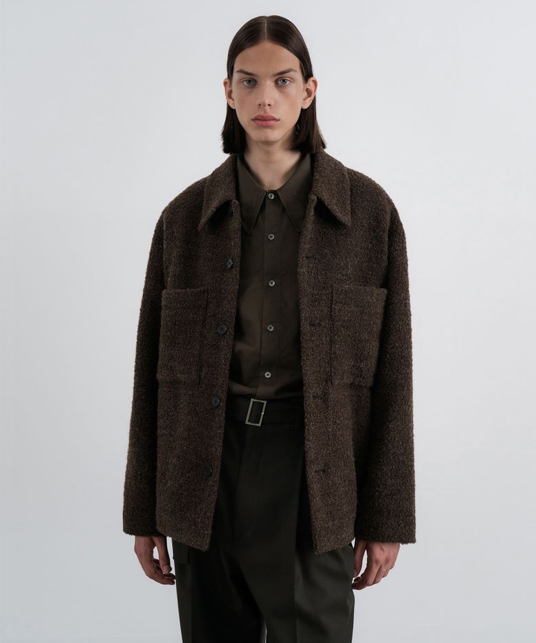 SUBALPINO 포인티드 칼라 부클레 자켓 BROWN