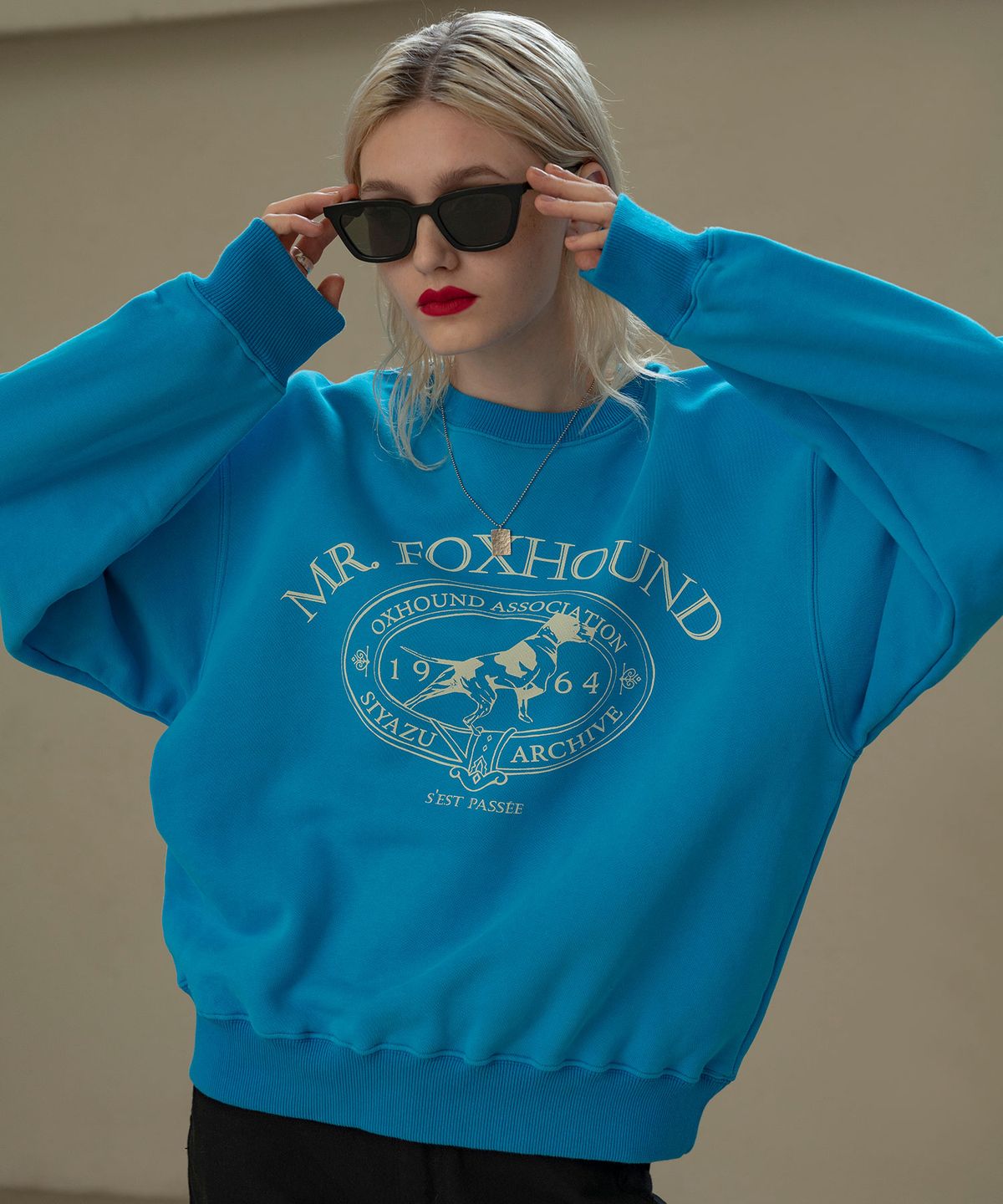 시야쥬(SIYAZU) SITP5042 Foxhound Sweat shirt_Bright blue