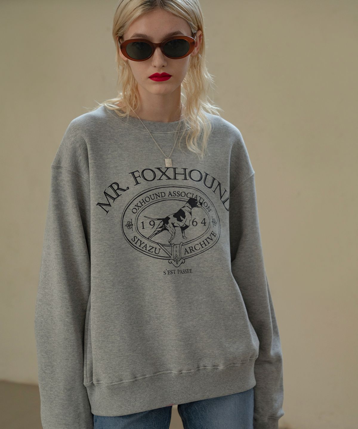 시야쥬(SIYAZU) SITP5042 Foxhound Sweat shirt_Melange gray