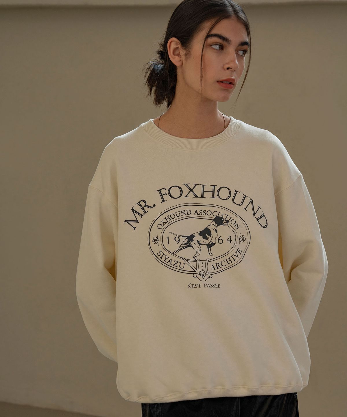 시야쥬(SIYAZU) SITP5042 Foxhound Sweat shirt_Cream