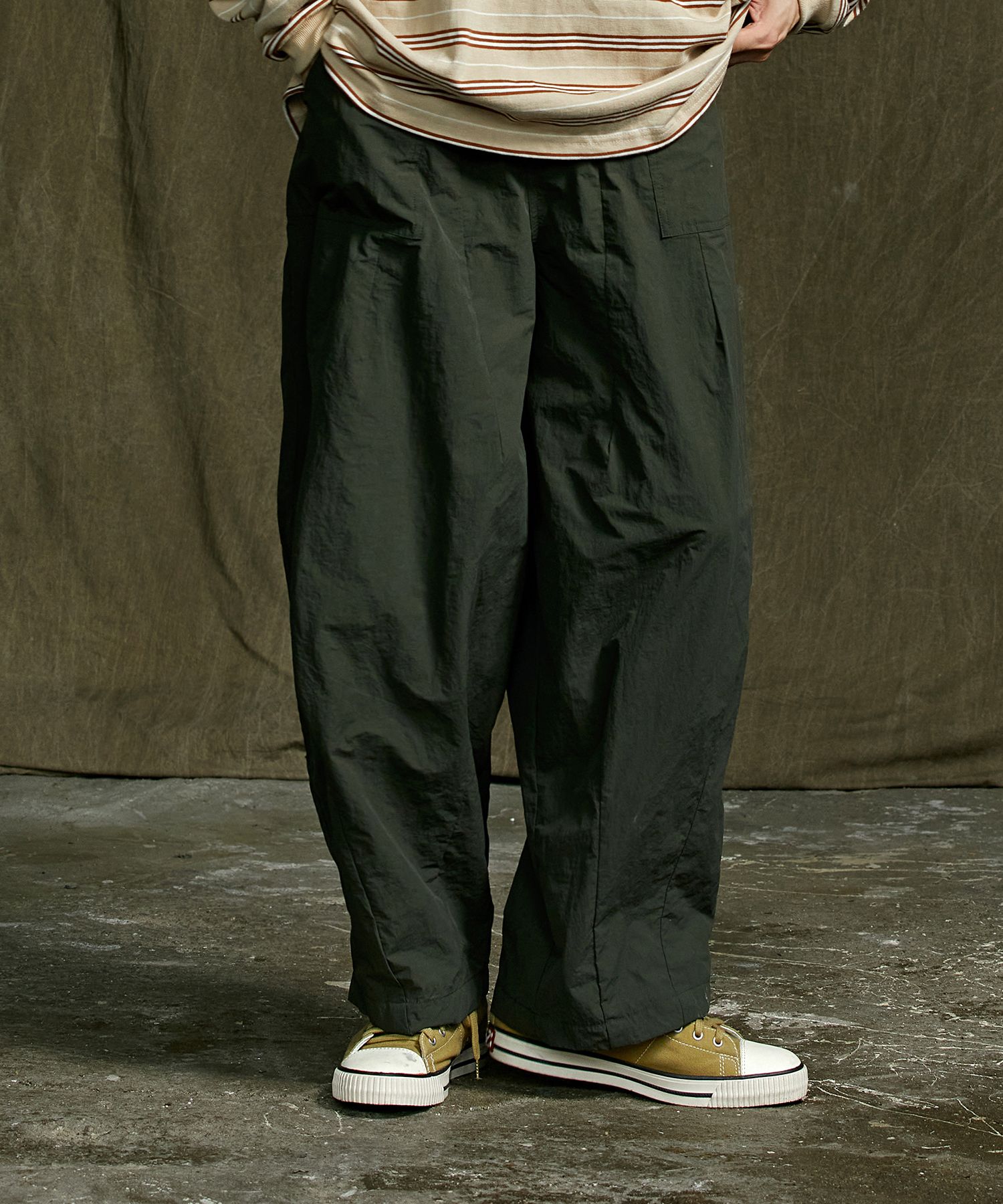 ※即日発送　meer. WRAP BALLOON PANTS（charcoal） Unique Jersey Women's Pants-origami Trousers/ 4 Way Pants