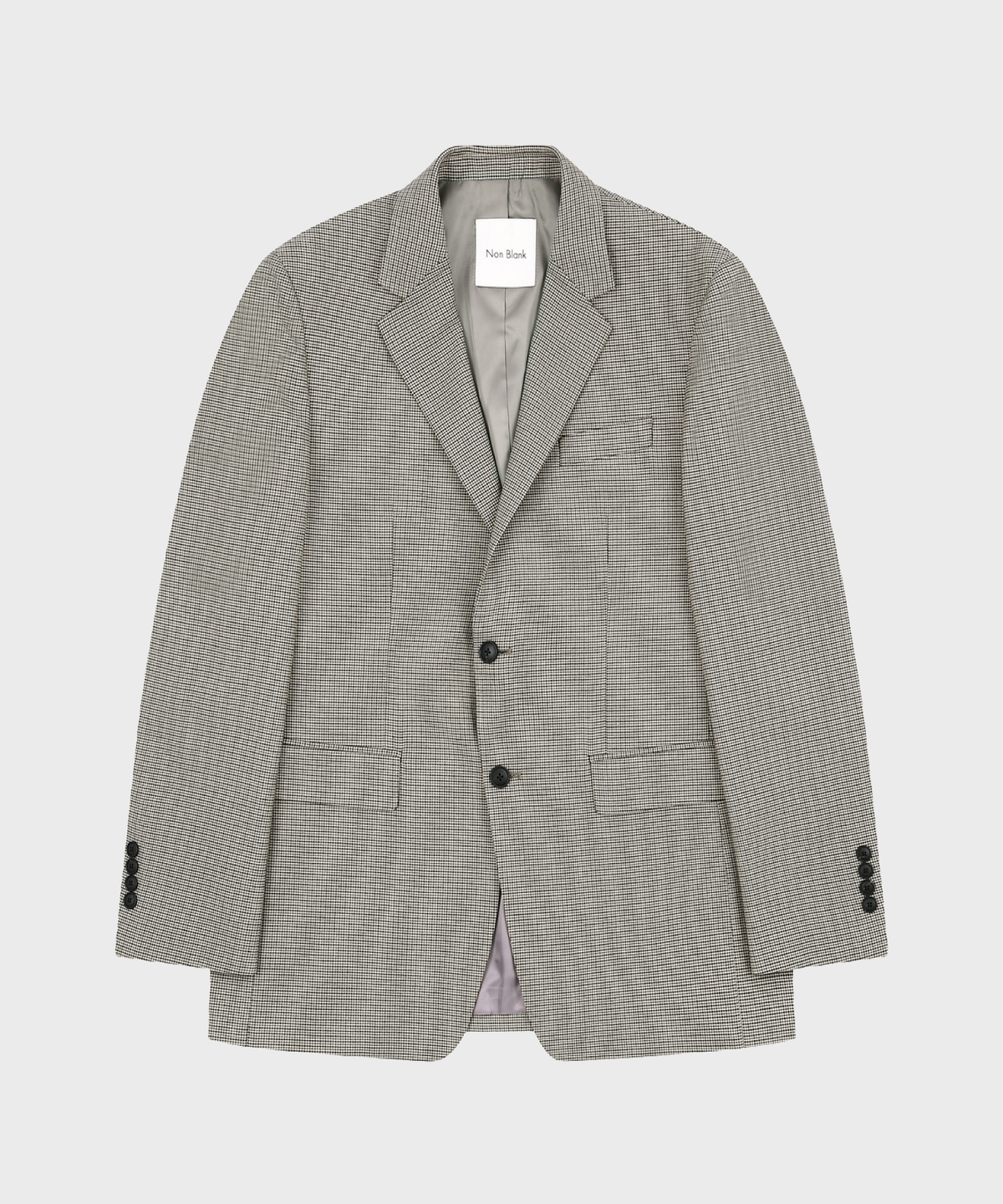 넌블랭크(NONBLANK) 세미 오버사이즈 핏 블레이저_HOUND TOOTH CHECK