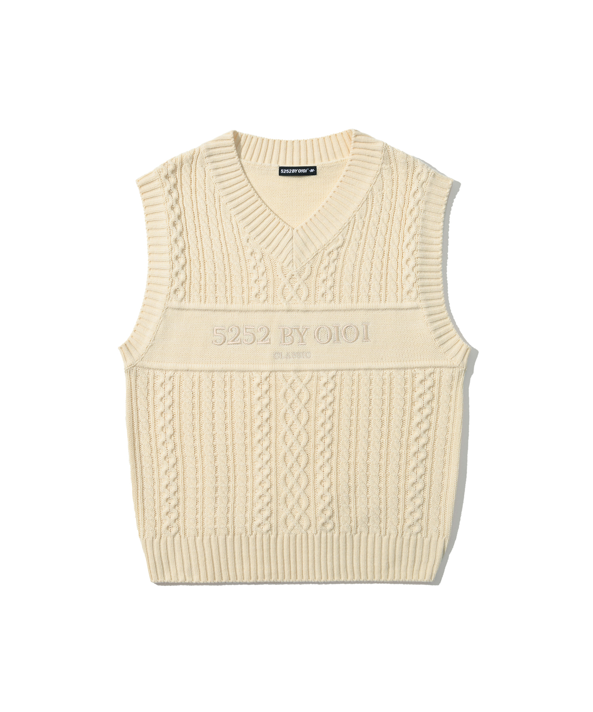 오아이오아이 컬렉션(OIOI COLLECTION) BASIC CABLE KNIT VEST [CREAM]