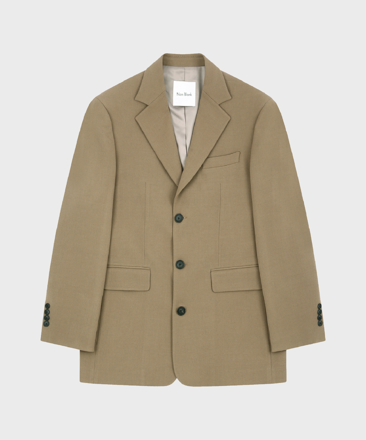 넌블랭크(NONBLANK) 오버사이즈 핏 블레이저_LIGHT BROWN