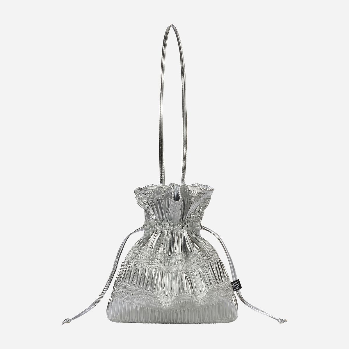콰니(KWANI) Crinkle Shoulder Bag Silvery Silver