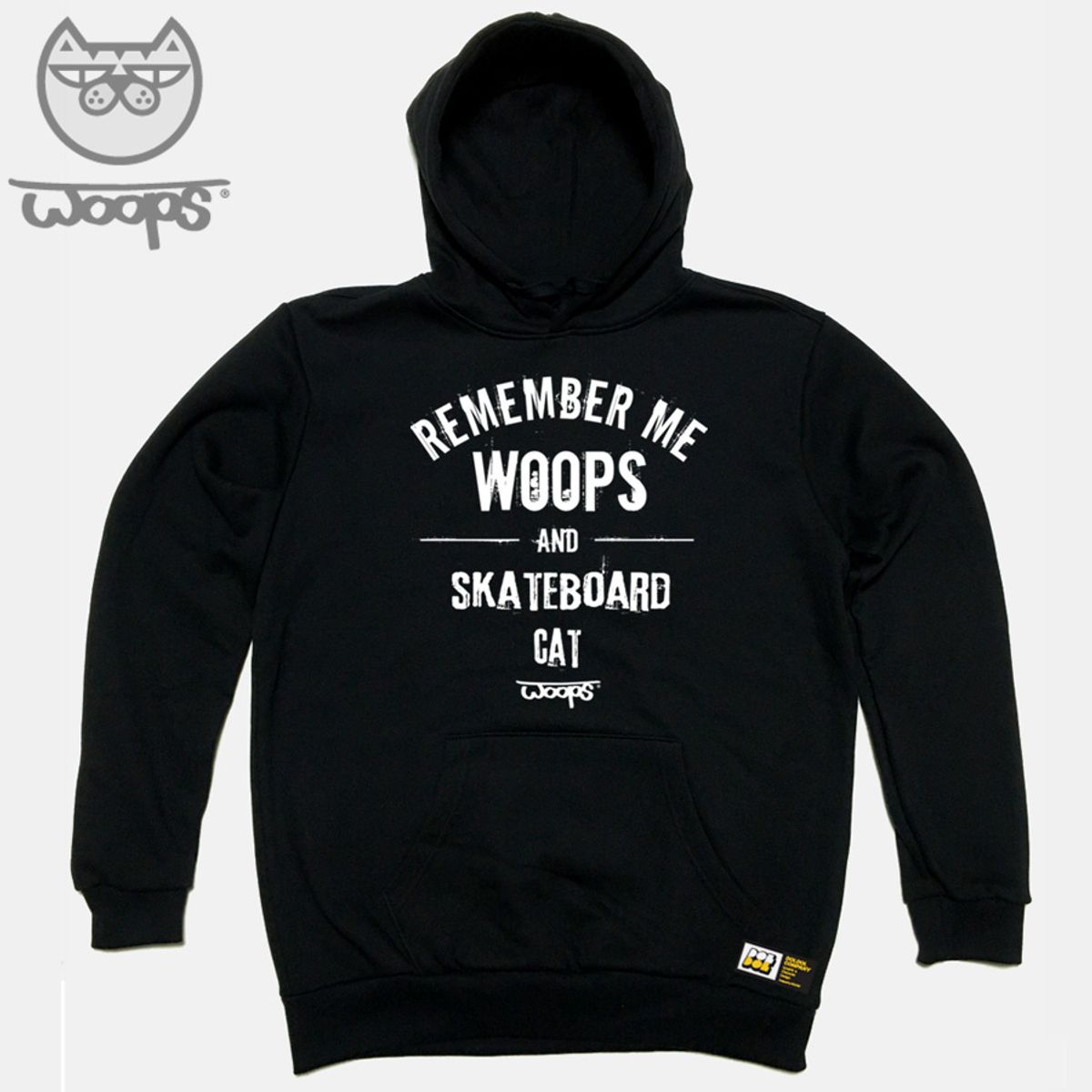 돌돌(DOLDOL) WOOPS_HOODY_01 스케이트보드 고양이 웁스 캐릭터 후드티 후디