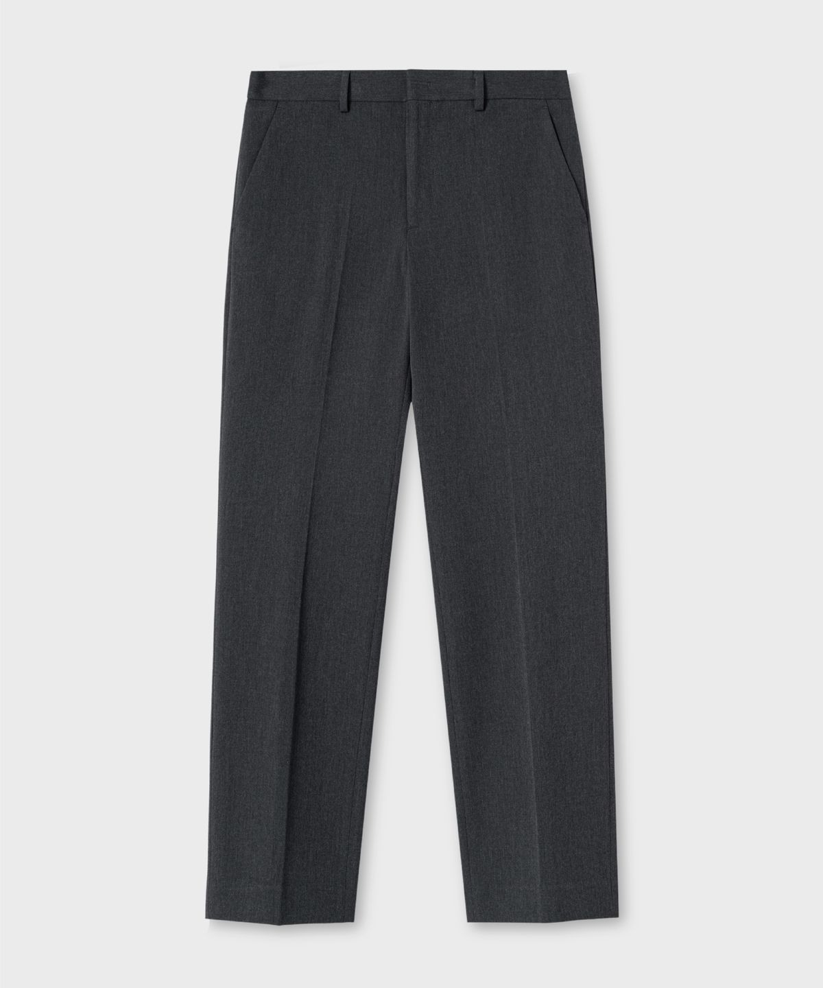 넌블랭크(NONBLANK) 세미 와이드 핏 슬랙스_CHARCOAL GREY
