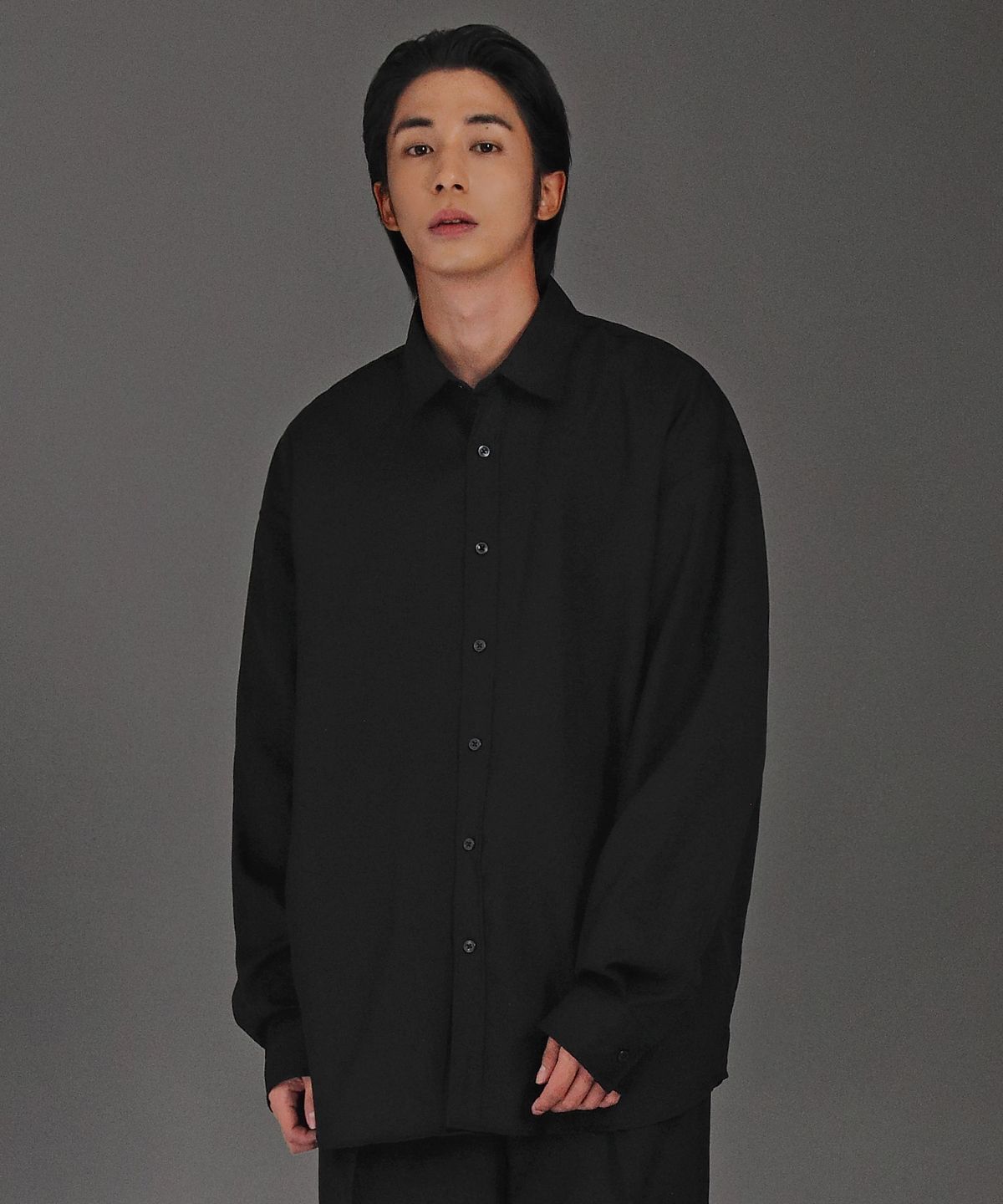 쟈니웨스트(JHONNY WEST) COTTON MIX SHIRTS [Over fit] (BLACK)