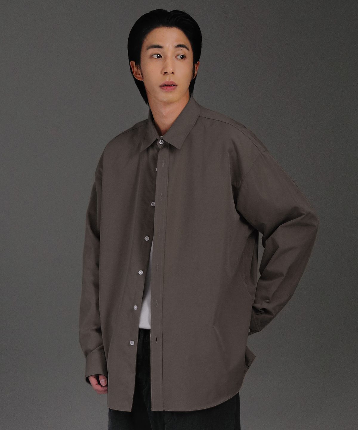 쟈니웨스트(JHONNY WEST) COTTON MIX SHIRTS [Over fit] (MUD)