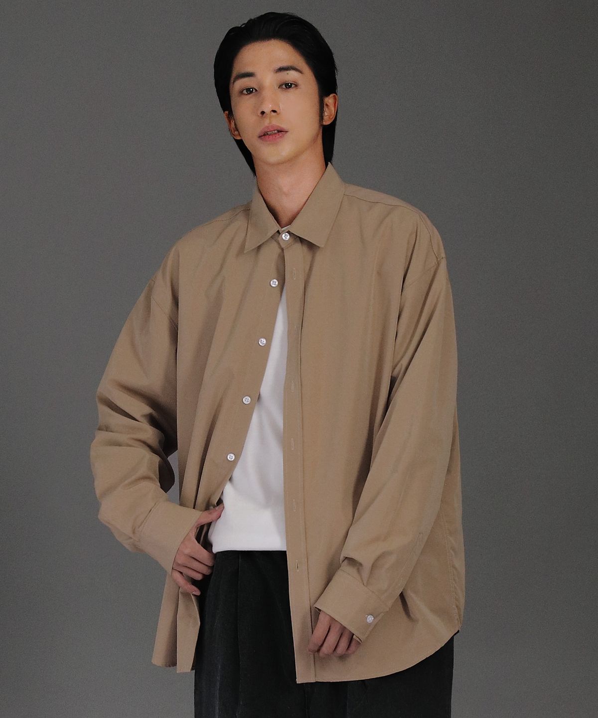 쟈니웨스트(JHONNY WEST) COTTON MIX SHIRTS [Over fit] (JIN.BEIGE)