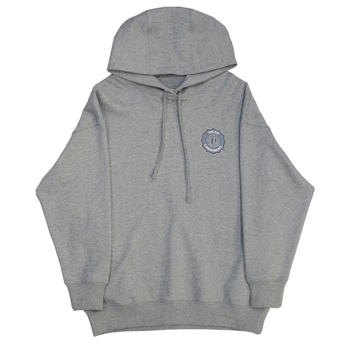 핀블랙(PINBLACK) SIGNATURE LOGO UNISEX HOOD T GREY