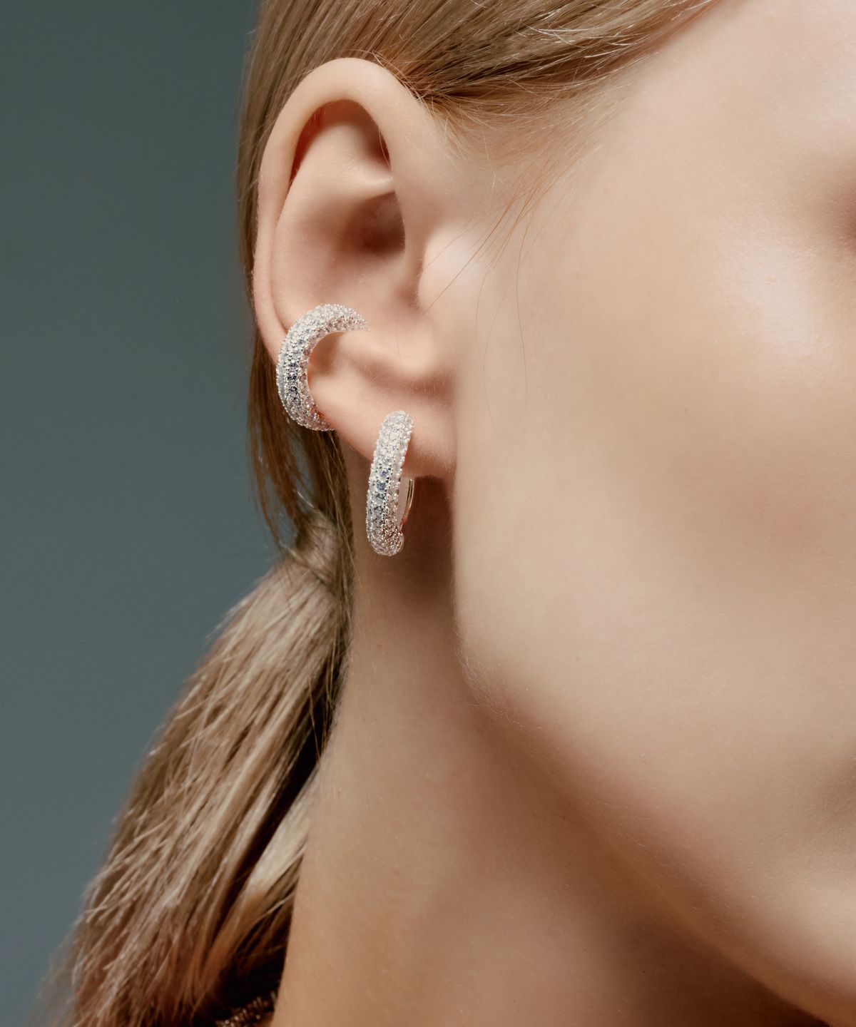 레인드랍 쥬얼리(RAINDROP JEWELRY) 레인드랍 도넛 파베 이터니티 이어커프 [S925]