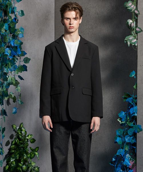 MUSINSA KOLEAT MENS OVERSIZED BLAZER [BLACK] LONG SLEEVE JACKET