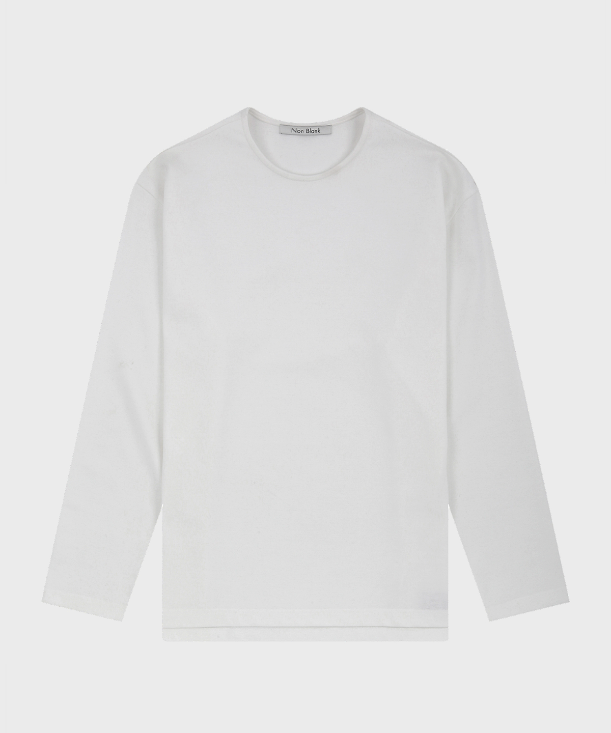 넌블랭크(NONBLANK) 심플 라운드 롱 슬리브 티셔츠_OFF WHITE