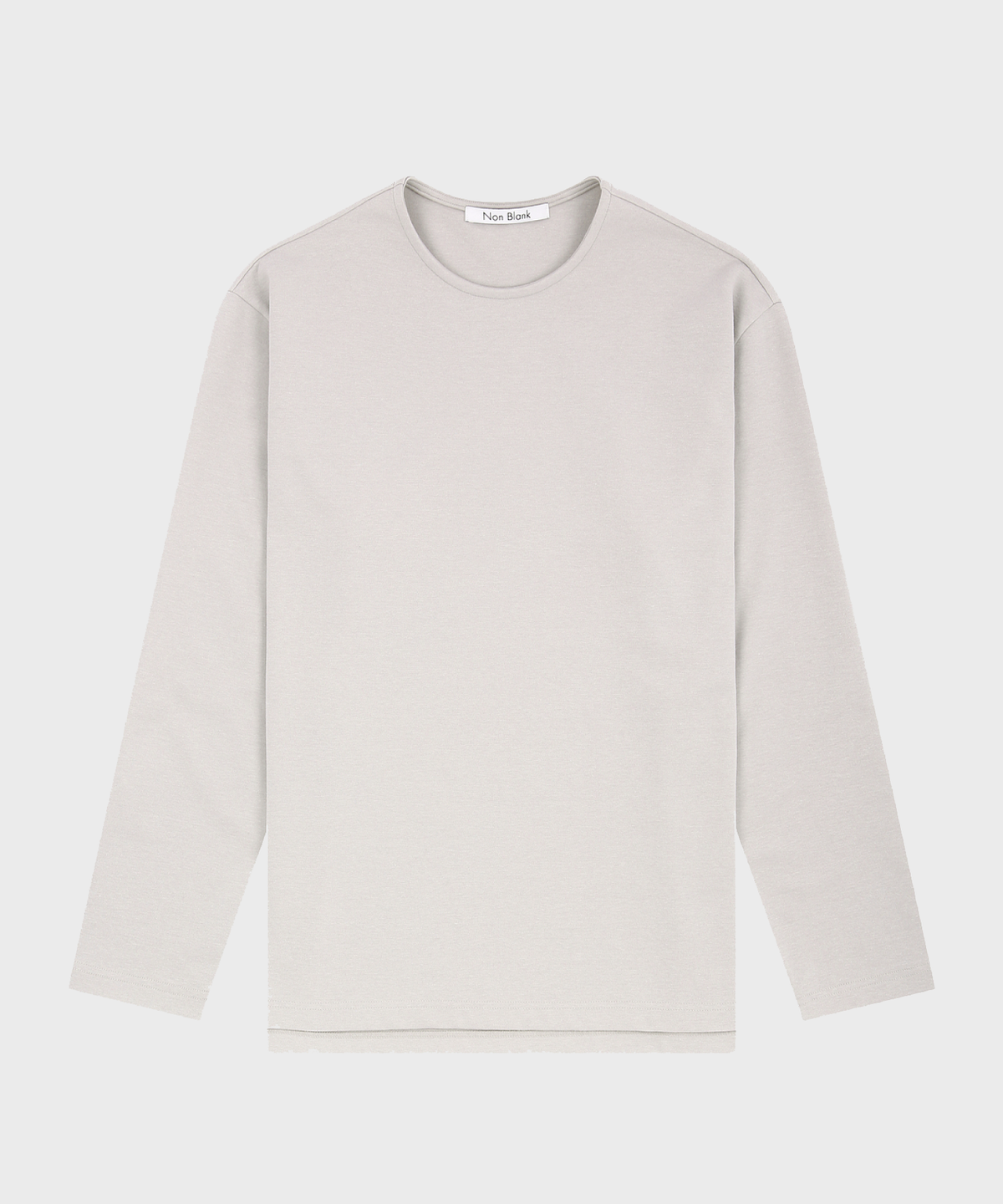 넌블랭크(NONBLANK) 심플 라운드 롱 슬리브 티셔츠_GREY BEIGE