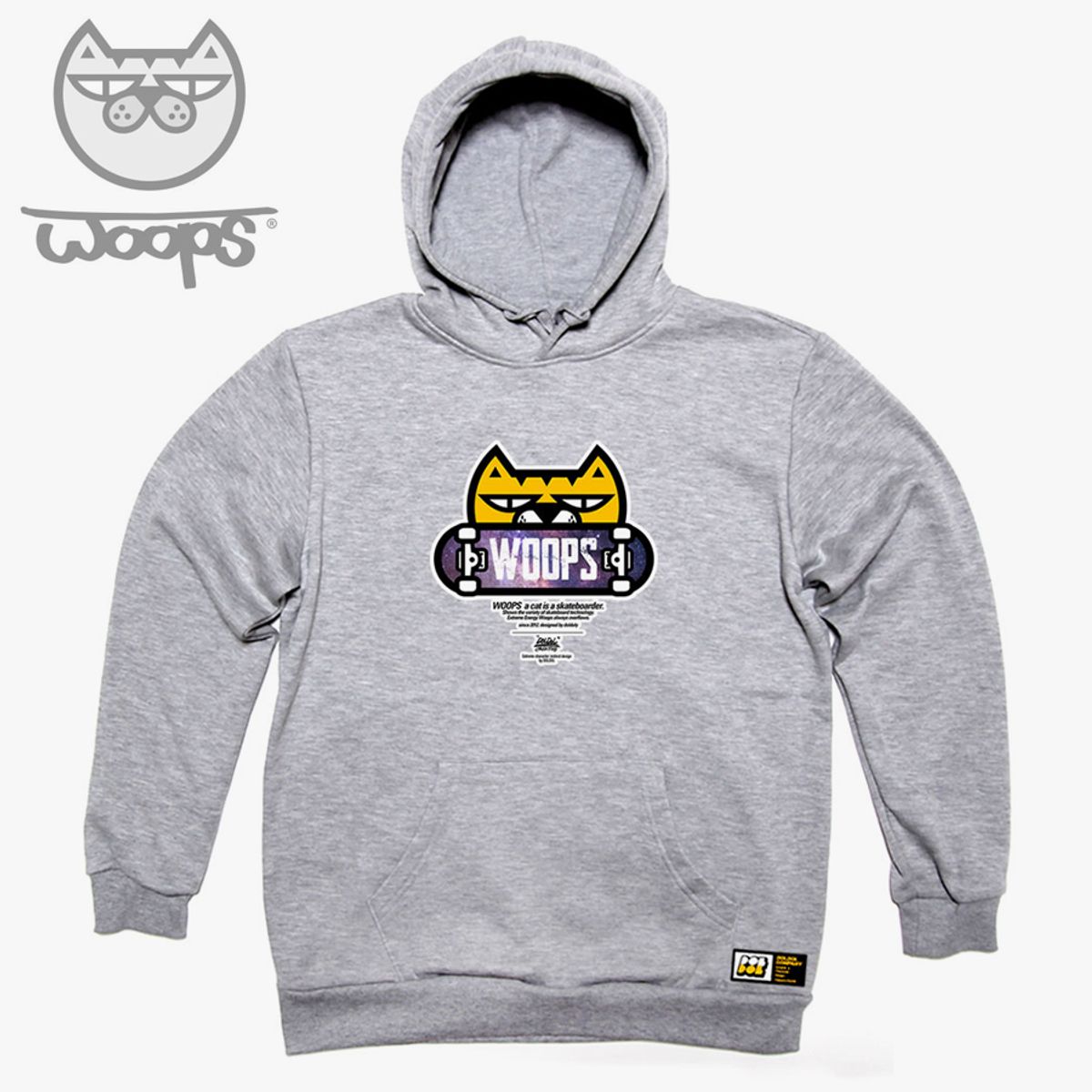돌돌(DOLDOL) WOOPS_HOODY_107 스케이트보드 고양이 웁스 캐릭터 후드티 후디