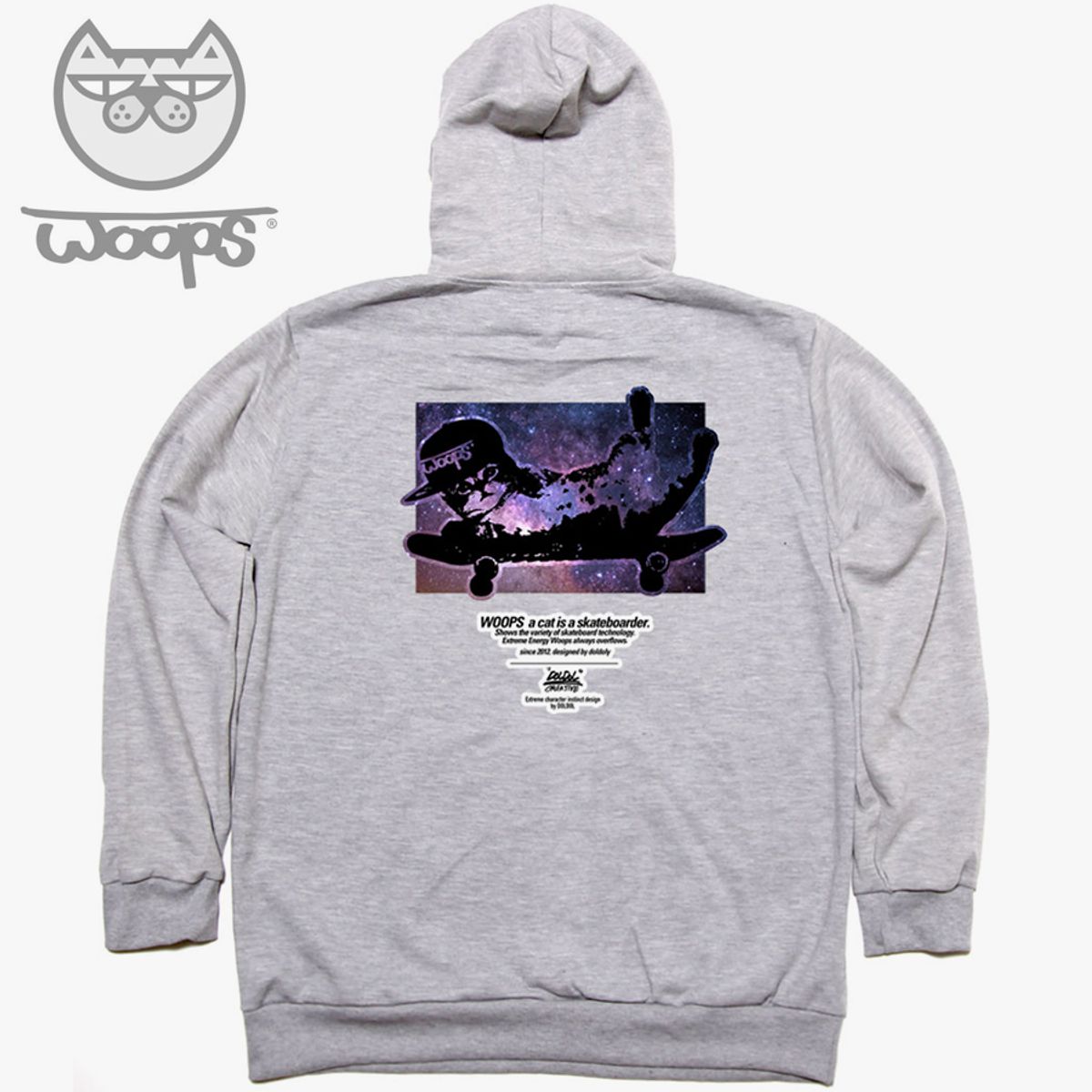 돌돌(DOLDOL) WOOPS_HOODY_103 스케이트보드 고양이 웁스 캐릭터 후드티 후디