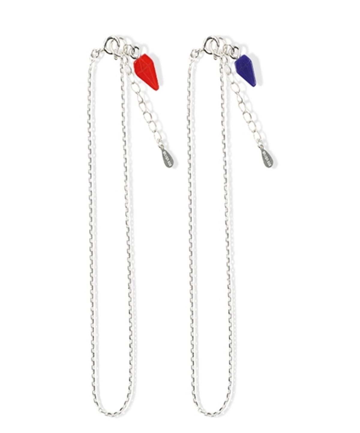 봉보(BONBEAU) Petit lucky anklet 실버 아크릴참 체인 발찌
