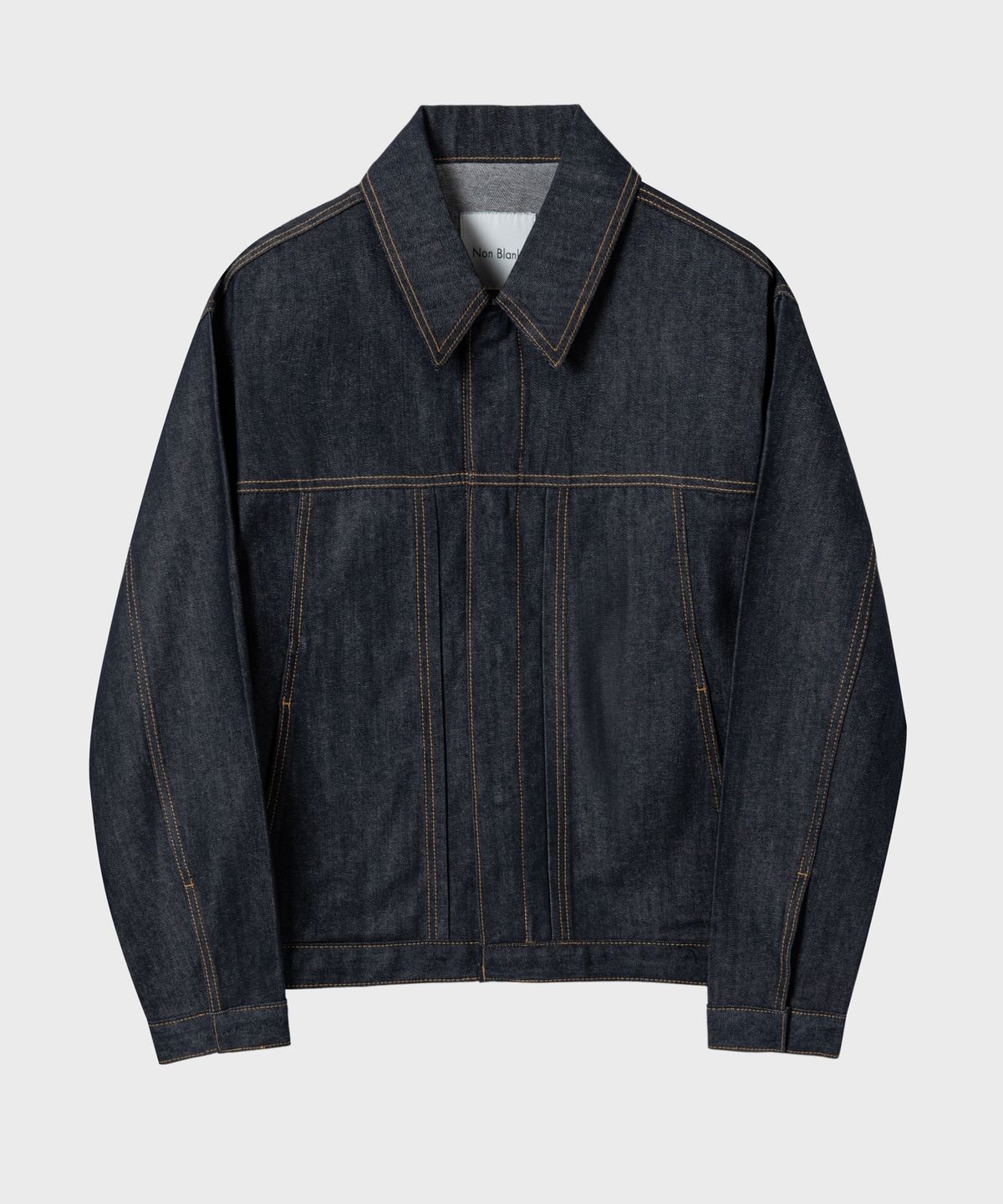 넌블랭크(NONBLANK) 포인티드 칼라 데님 자켓_INDIGO