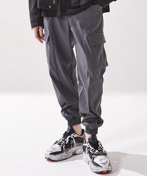 미니멀 스탠다드 세미 와이드 카고 조거 슬랙스 Vintage Grey