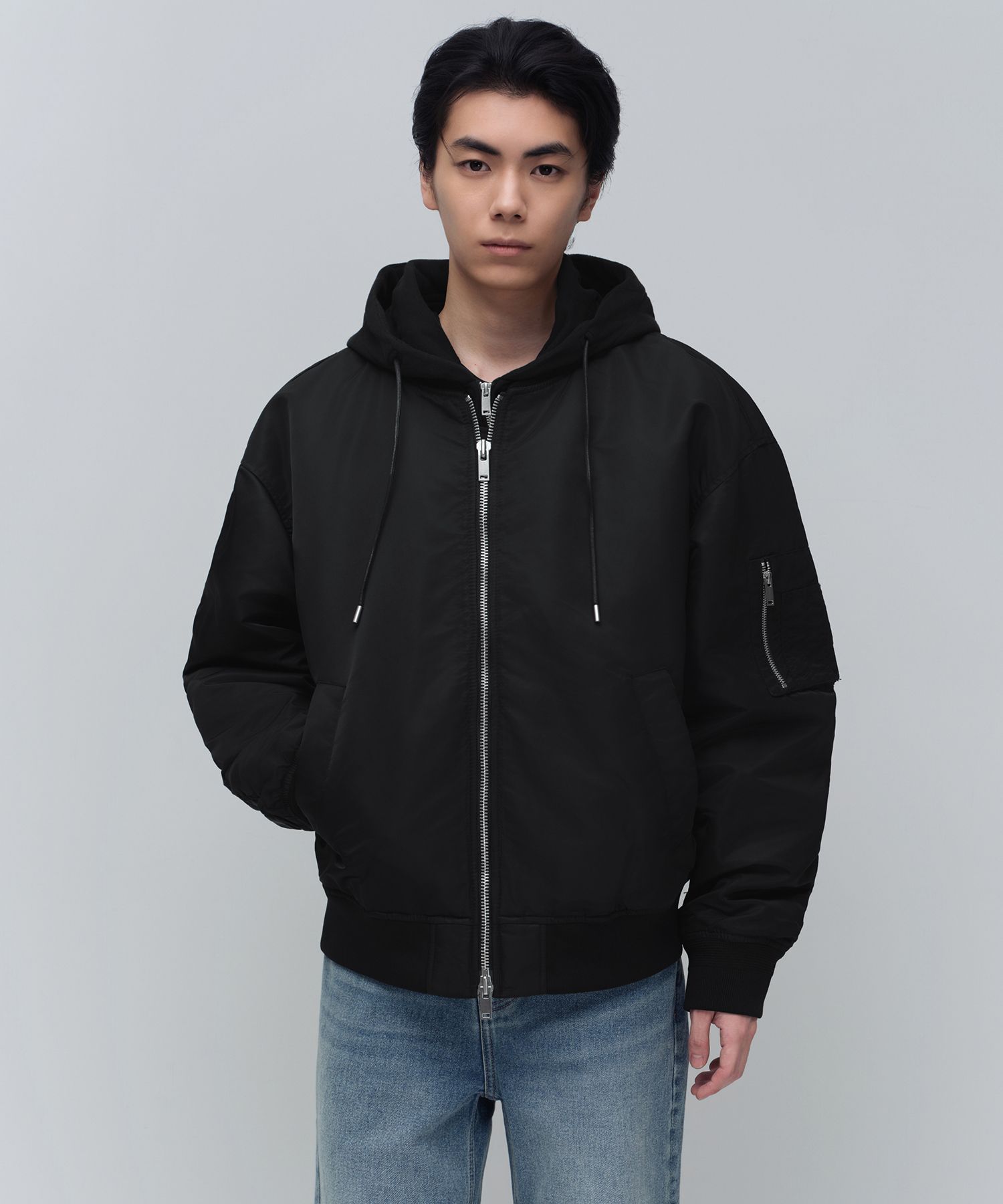 MUSINSA公式 | MUSINSA STANDARD 特大の取り外し可能なフードMA-1