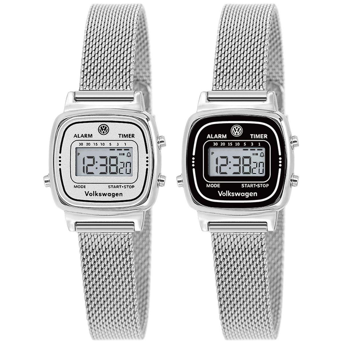 폭스바겐 와치(VOLKSVAGEN WATCH) 레트로 디지털 메쉬시계 VW-Beetlenewtro-Mesh 2종 택1