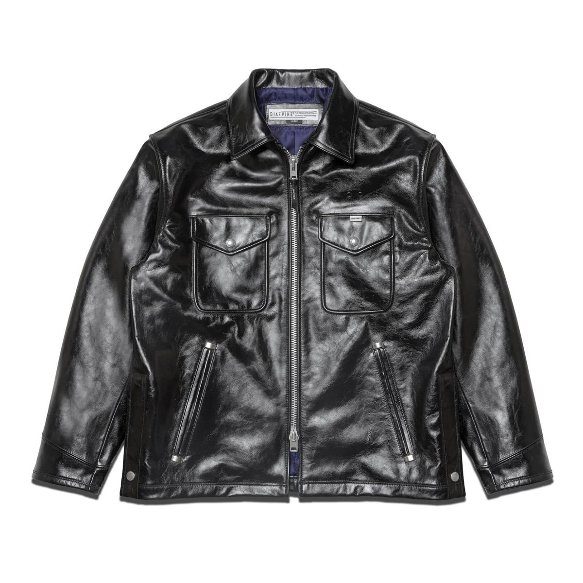 디아프바인(DIAFVINE) DV.LOT 650 Police Calf skin Crack -Black-