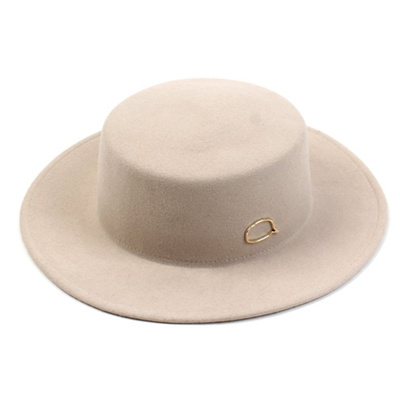 Gold Bubble Flat Wool Ivory Fedora 울페도라