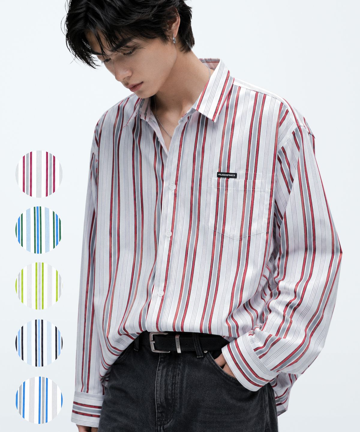 언더에어(UNDERAIR) [오버핏] ENCOMPASS STRIPE SHIRTS (5 COLOR)