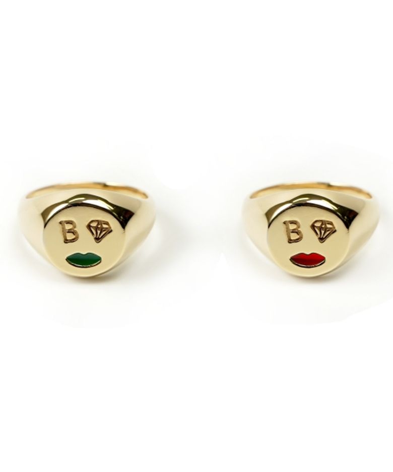 Smile epoxy signet ring 스마일 두꺼운반지