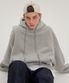 피치스킨 벌룬오버 후드 - 그레이