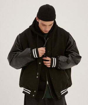 베이직 스타디움 자켓 - 블랙