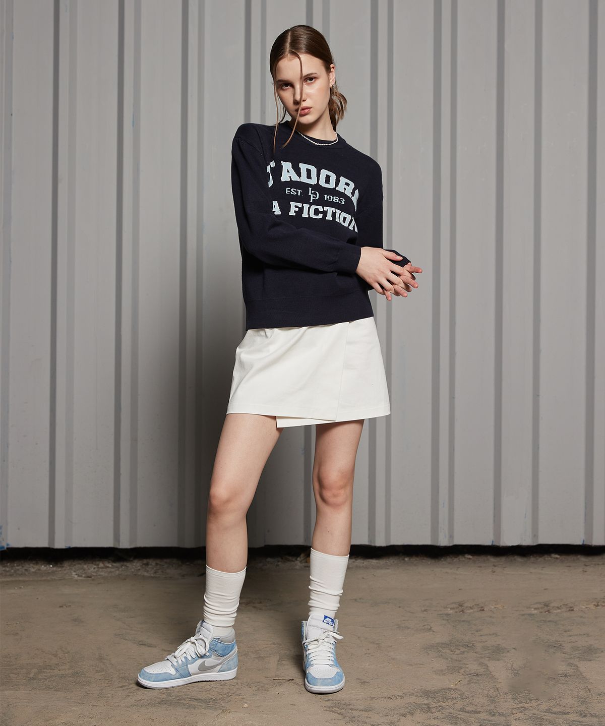 라티젠(LARTIGENT) LR SHORT WRAP SKIRT(WHITE)