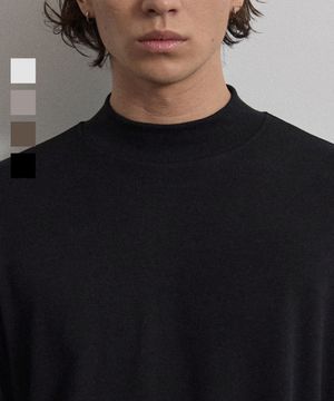 일티어 반폴라 모크넥 티셔츠