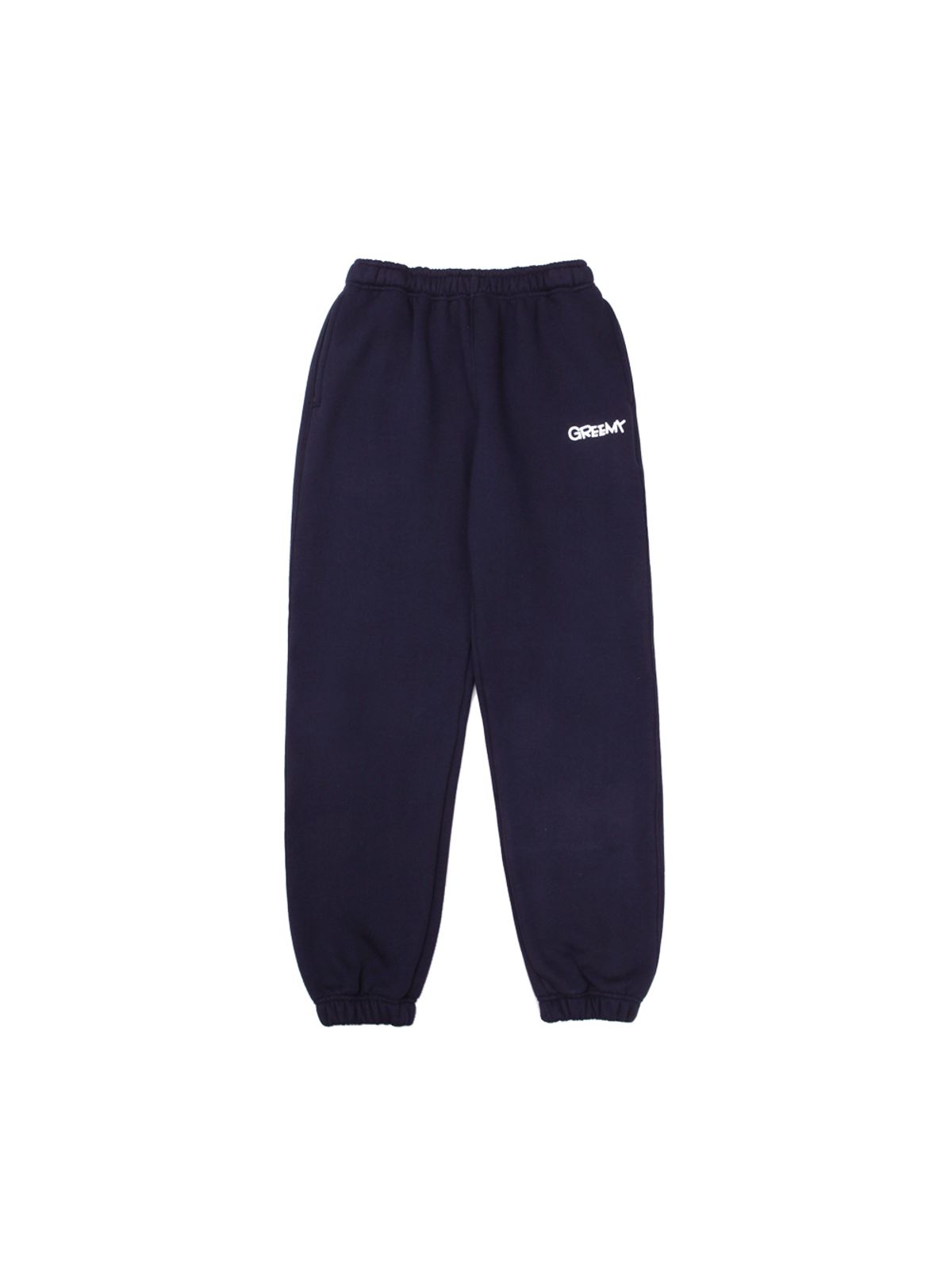 그리미(GREEMY) NEW SMALL LOGO JOGGER PANTS (NAVY)