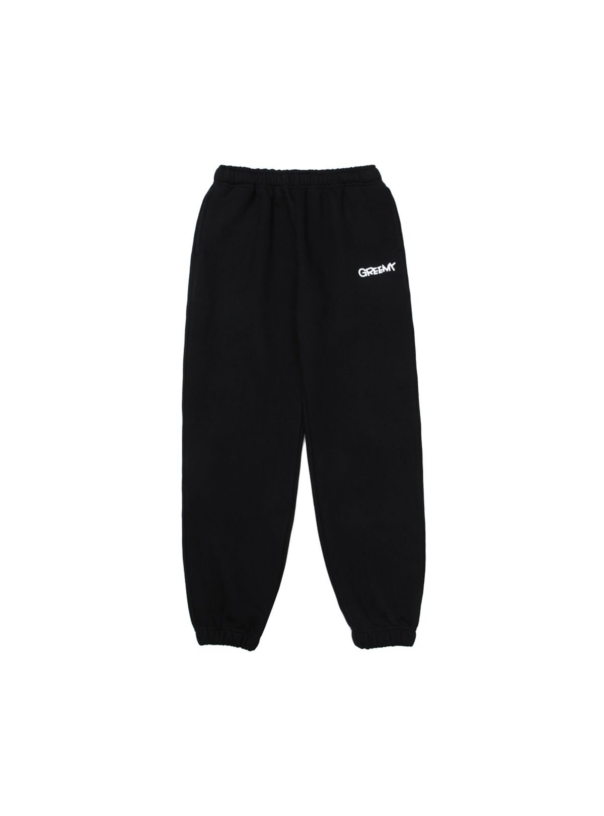 그리미(GREEMY) NEW SMALL LOGO JOGGER PANTS (BLACK)