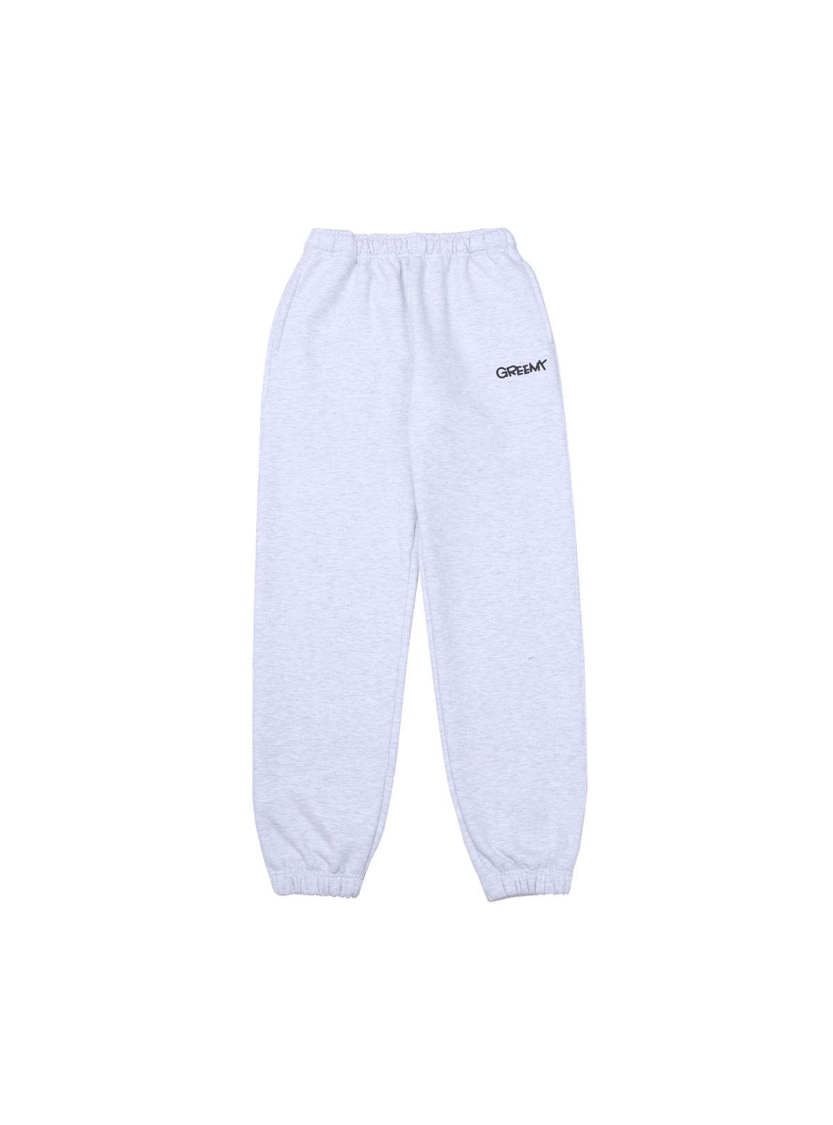 그리미(GREEMY) NEW SMALL LOGO JOGGER PANTS(MELANGE GREY)