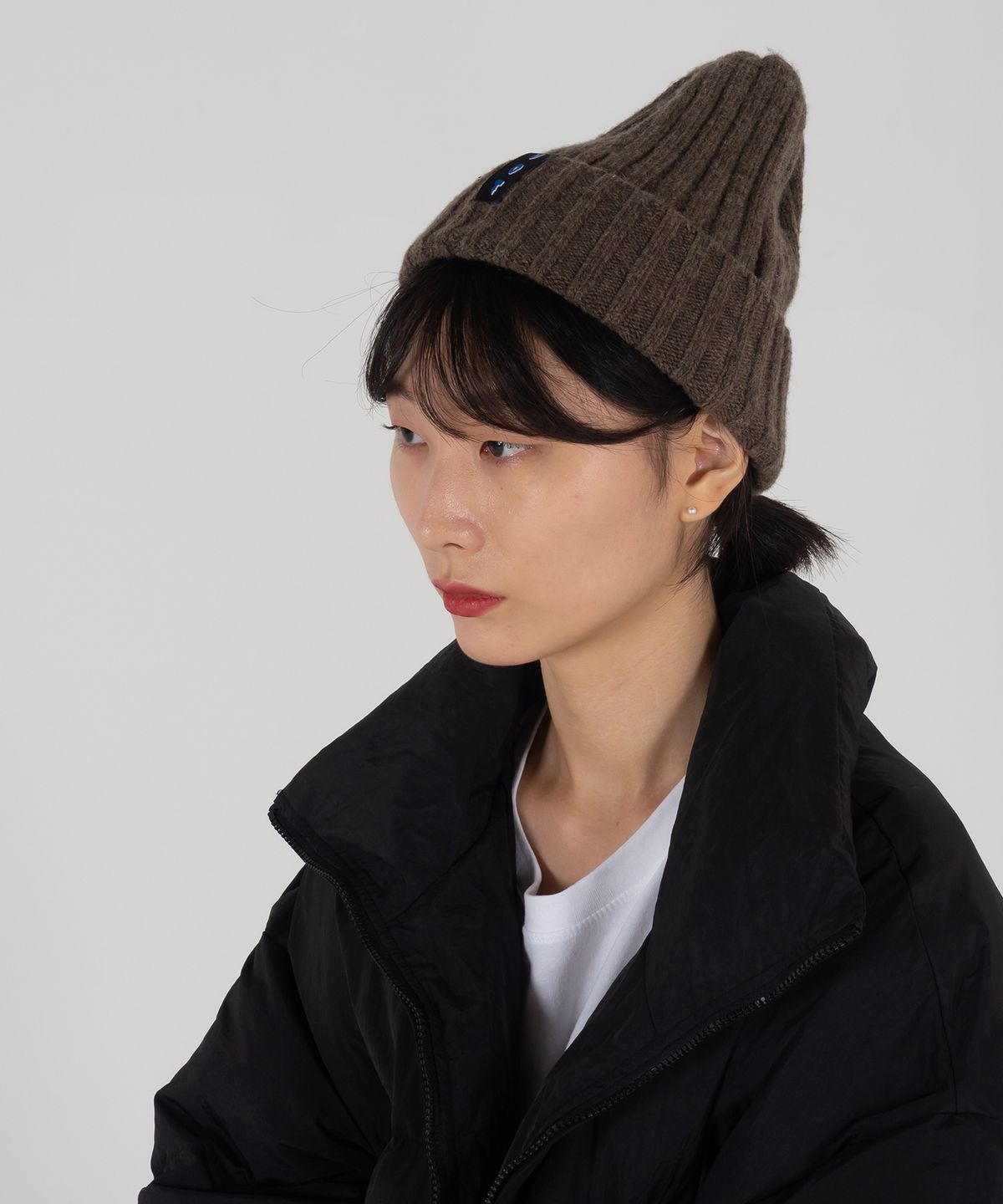 오드닷(ODD DOT) 오드 라벨 울 비니_브라운